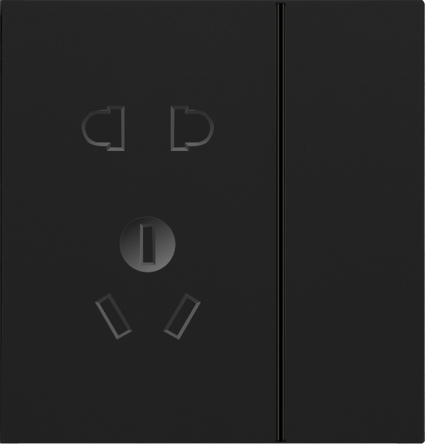 D系列D3五孔插座机械开关控制（一开二三级）_酒店智能开关面板_温控面板_情景模式开关_插卡取电 - 未来居