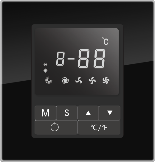 D系列D6小屏温控_酒店智能开关面板_温控面板_情景模式开关_插卡取电 - 未来居