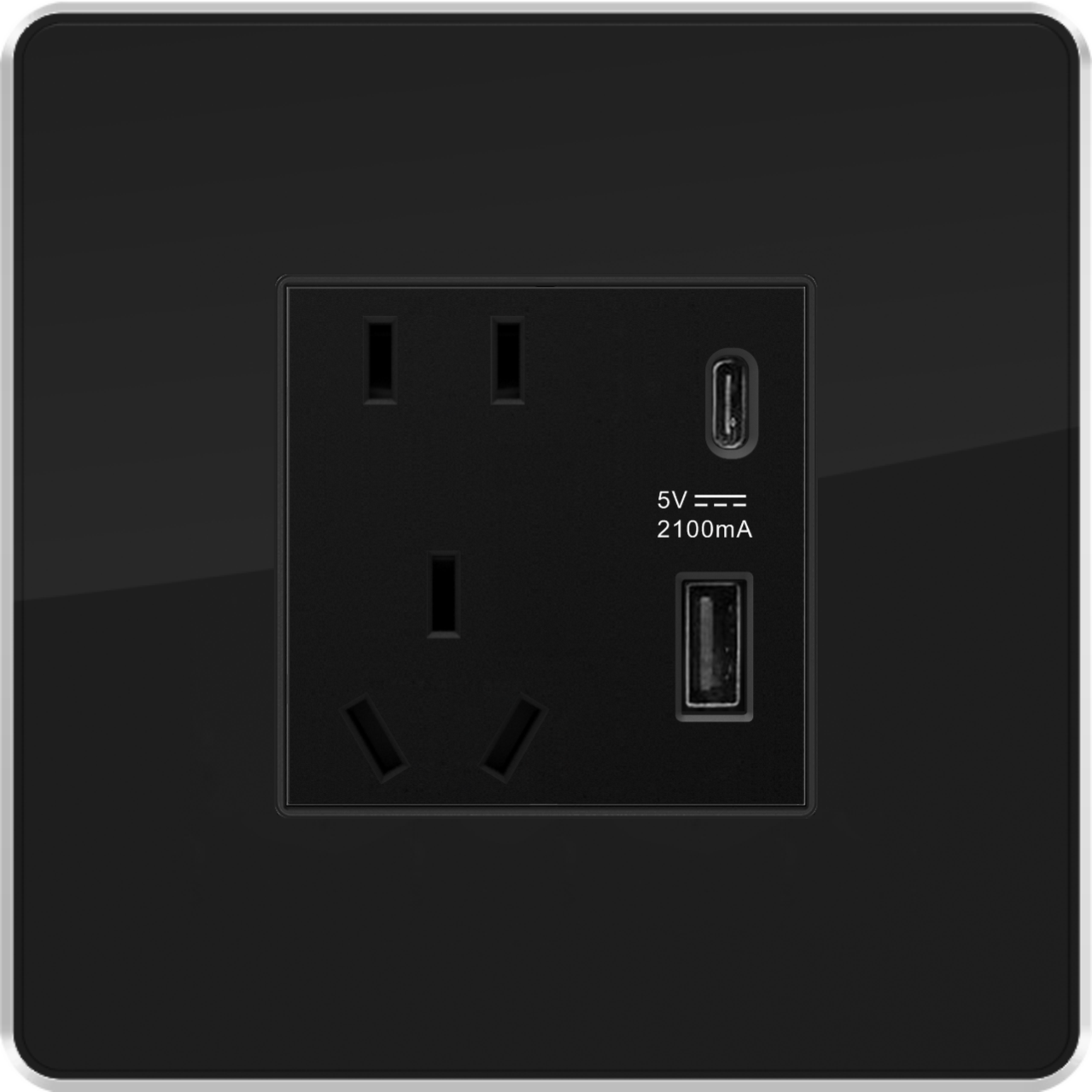 P系列P6二三级插座（type-C+A）_酒店智能开关面板_温控面板_情景模式开关_插卡取电 - 未来居