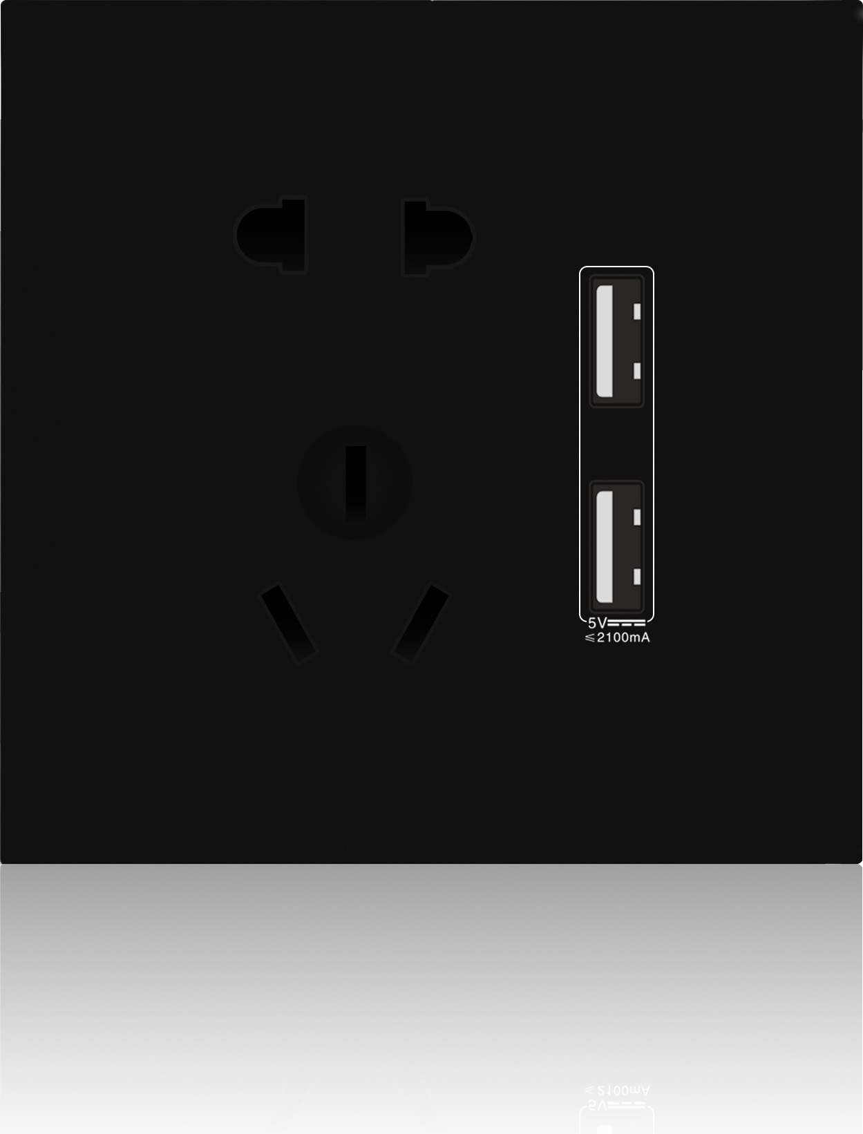 T系列T3二三级插座（双USB版）_酒店智能开关面板_温控面板_情景模式开关_插卡取电 - 未来居